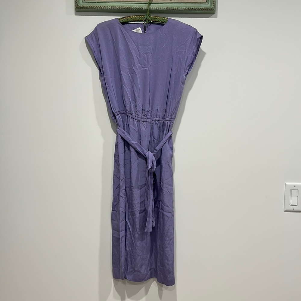 Vintage Flora Kung Special Edition Silk Lavender cap sleeve mini dress size 6